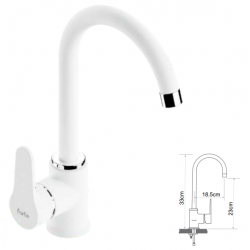 Μπαταρία Κουζίνας Ψηλή Αναμεικτική Forte Mix M2404 Λευκό